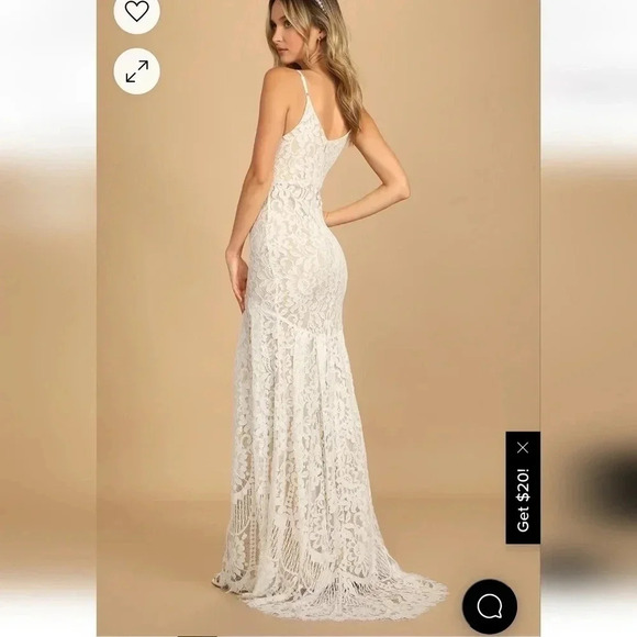 Lulus Flynn White Lace Maxi Dress Size Small - Picture 2 of 9